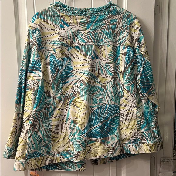 Cruise Wear Ruby Rd Blazer Jacket in turquoise and green tones - Picture 4 of 8